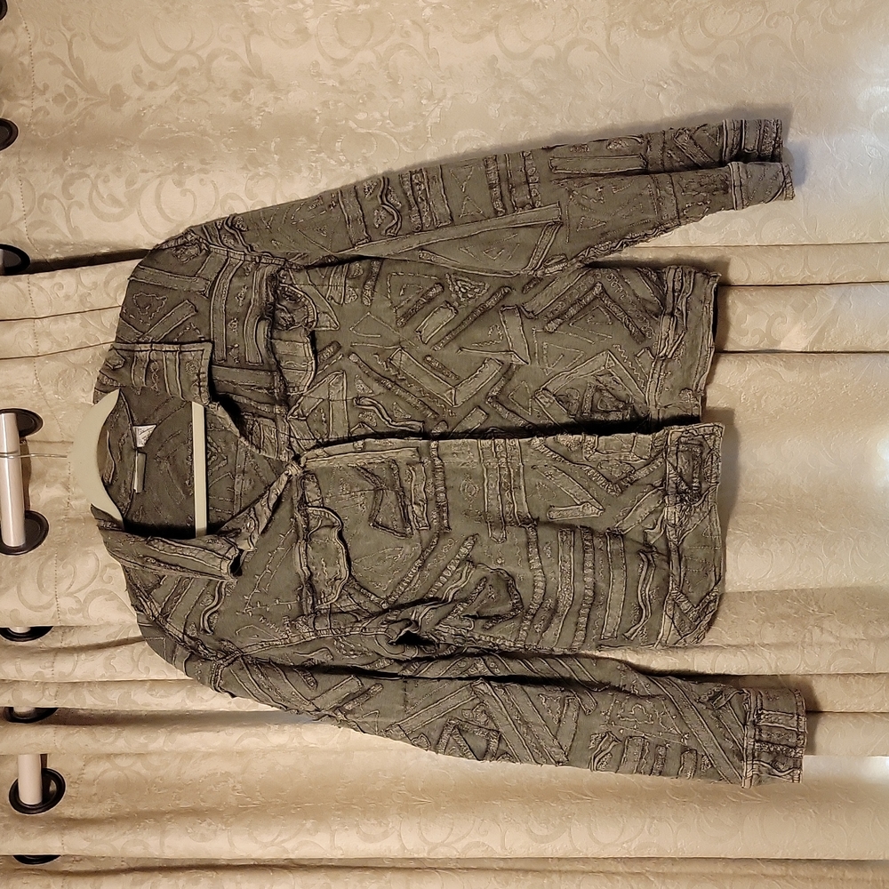 Chicos green textured shirt/jacket